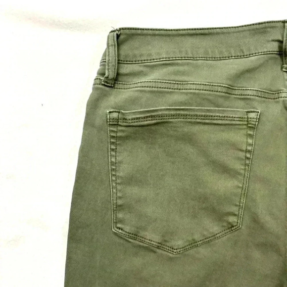 Seven7 Green Military Utility Ankle Stretch Midrise Ankle Skinny Pants Size 12 - Picture 6 of 16